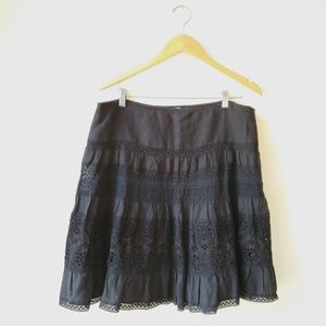 Sundance Linen and Lace Skirt SZ 10